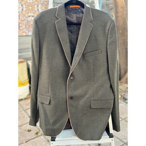 Tallia Single Breast Two Button Olive Sage Green 100% Wool Blazer Jacket SZ 42 R